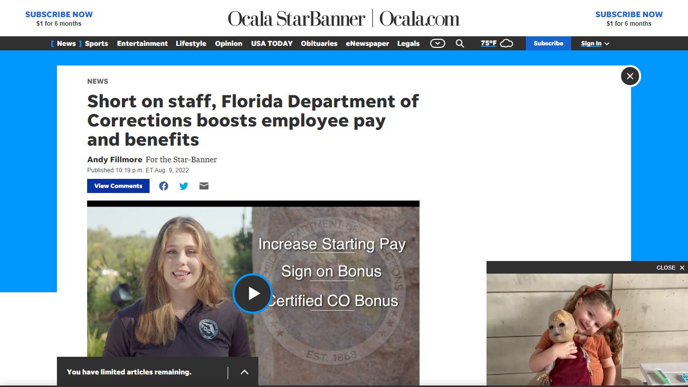 Short on staff, Florida Department of Corrections boosts employee pay ...